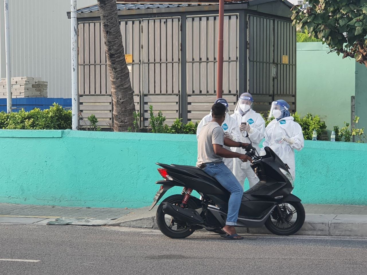 Random sample taken for Covid testing in Male' City. Photo: Shah, Ras Online.