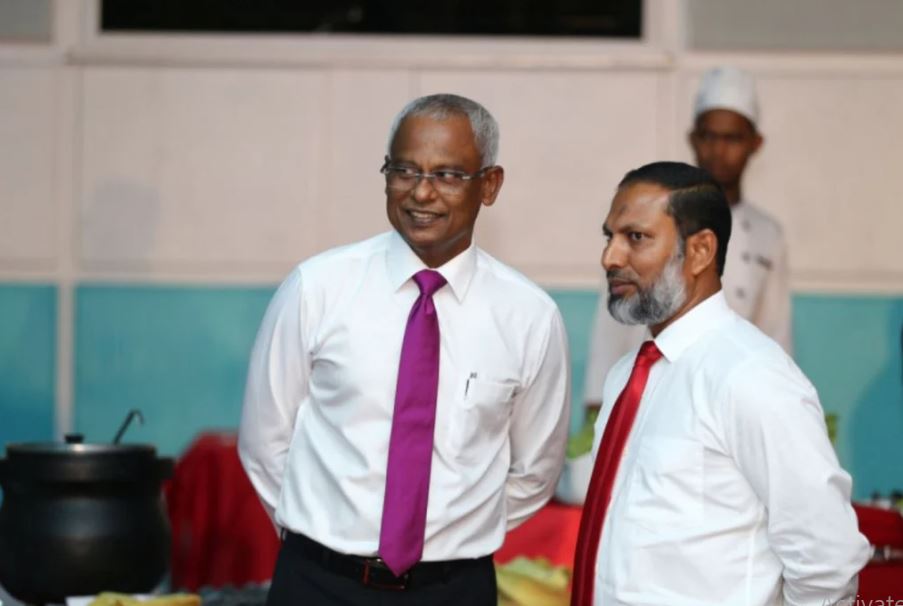 Home Minister Imran Abdullah and President Ibrahim Mohamed Solih