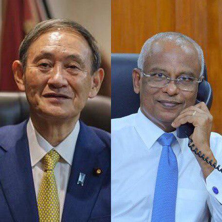 President Ibrahim Mohamed Solih congratulates Prime Minister of Japan, Yoshihide Suga