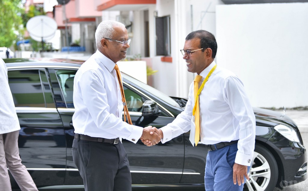 HEP Mr. Ibrahim Mohamed Solih and the former President and the current speaker of the parliament, Mr Mohamed Nasheed.