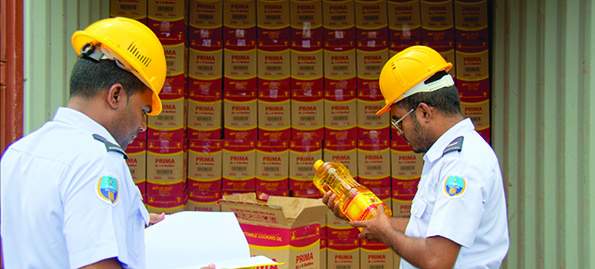 Maldives Customs Service checking couriered goods. Photo: Maldives Customs Service