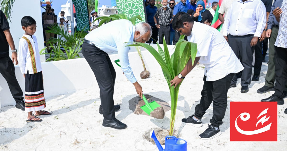 President, First Lady plant trees in Dhuvaafaru under five million tree programme