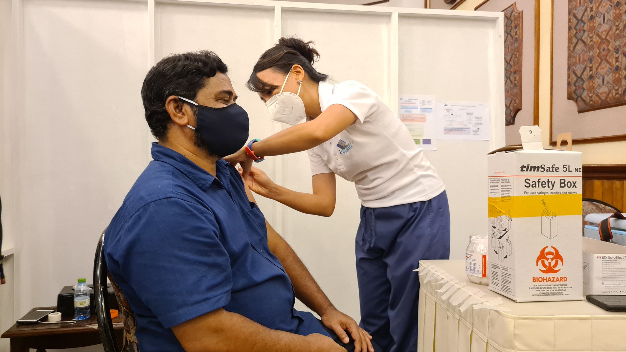 Covid-19 vaccination in Bandos Maldives Resort. Photo: Social Media.