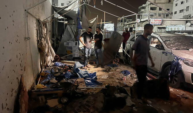 The site of an Israeli strike where Al Jazeera says its journalists Anas Al Sharif, Mohammed Qreiqeh and 3 photojournalists were killed, in Gaza City, August 11, 2025. (REUTERS)