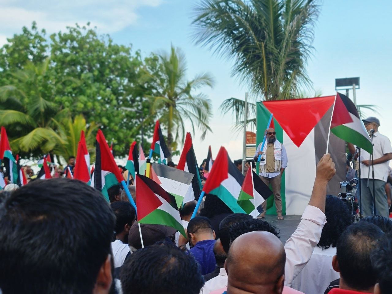 Rally held to show support to Palestine.