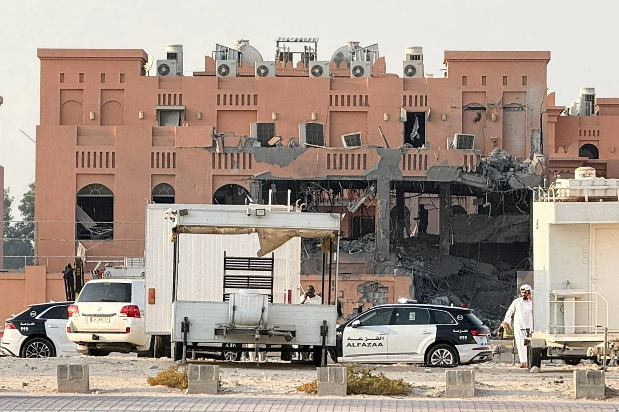 A damaged building is seen following an apparent Israeli strike targeting Hamas leaders in Doha, Qatar, Sept. 9, 2025.--Ibraheem Abu Mustafa/REUTERS