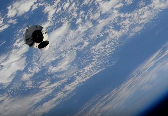 The SpaceX capsule carrying four astronauts left the International Space Station bound for Earth.