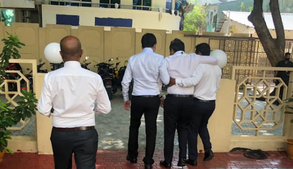 Parliament Member Ahmed Shiyam being taken to the hospital.