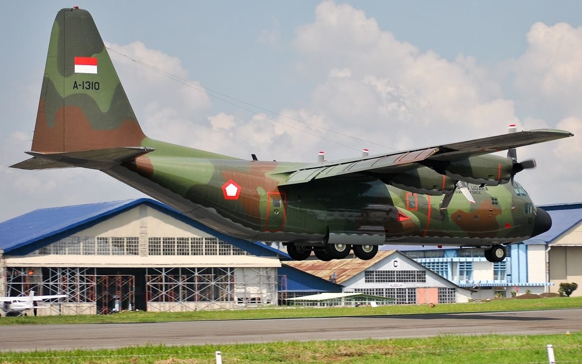 An Indonesian Air Force transport aircraft.