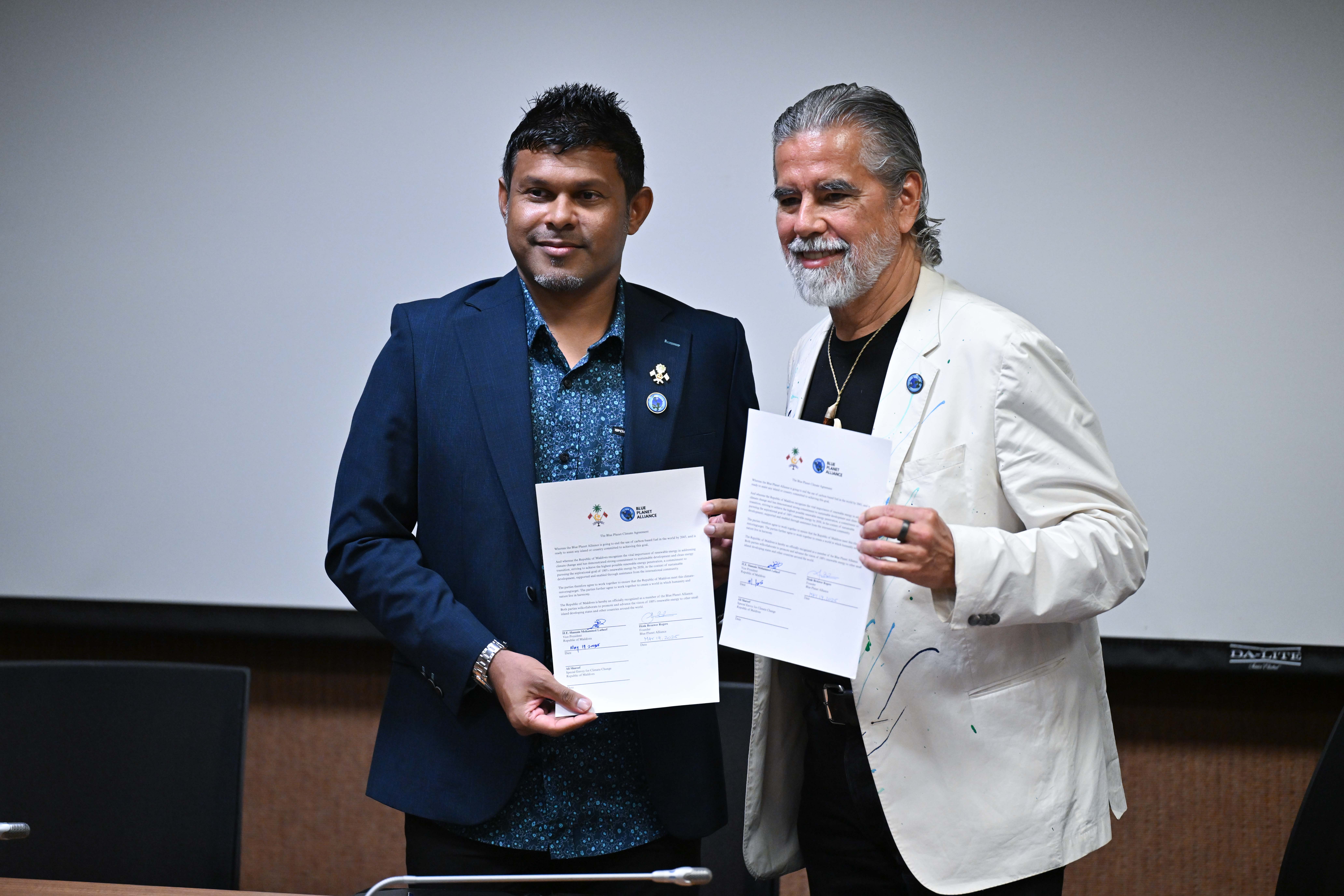 Maldives signs Climate Agreement with Blue Planet Alliance