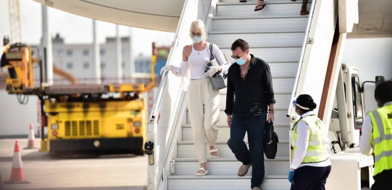 Tourist arrival in Maldives.