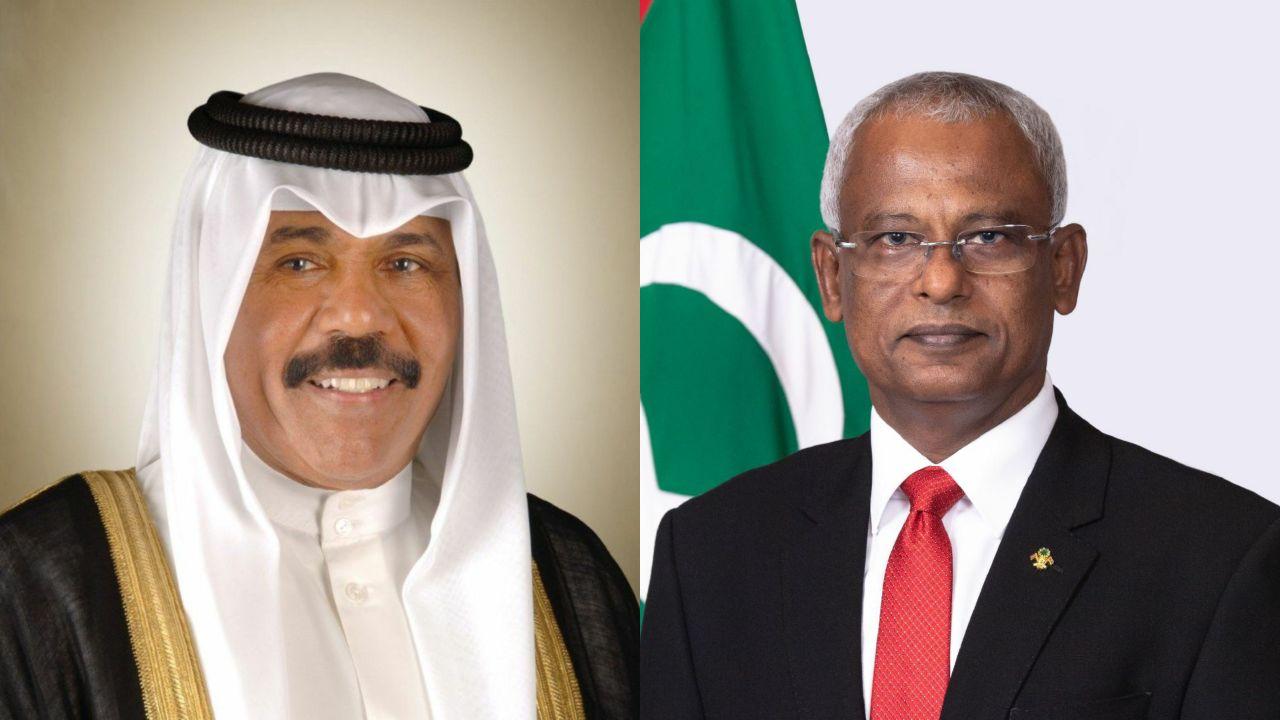 President Ibrahim Mohamed Solih and Sheikh Nawaf Al-Ahmad Al-Jaber Al-Sabah