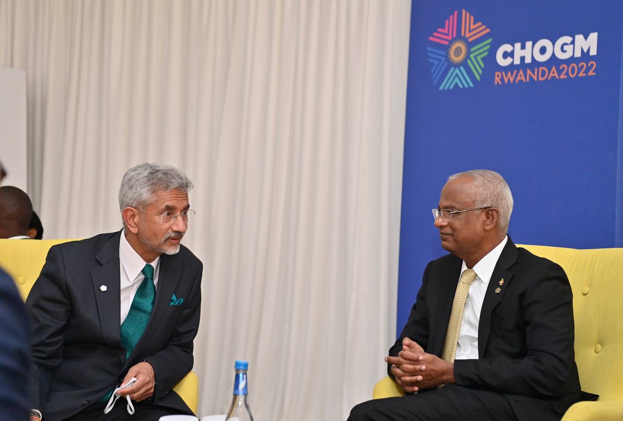 The Minister of External Affairs of India, H.E. Subrahmanyam Jaishankar, and President Ibrahim Mohamed Solih.