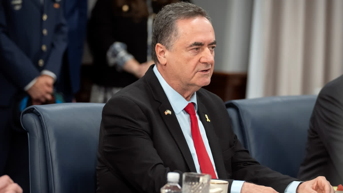 FILE - Israeli Defense Minister Israel Katz speaks during a meeting with Secretary of Defense Pete Hegseth at the Pentagon on July 18, 2025, in Washington. (AP)